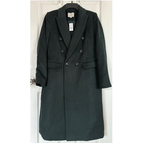Loft Green Double Breasted Pea Coat